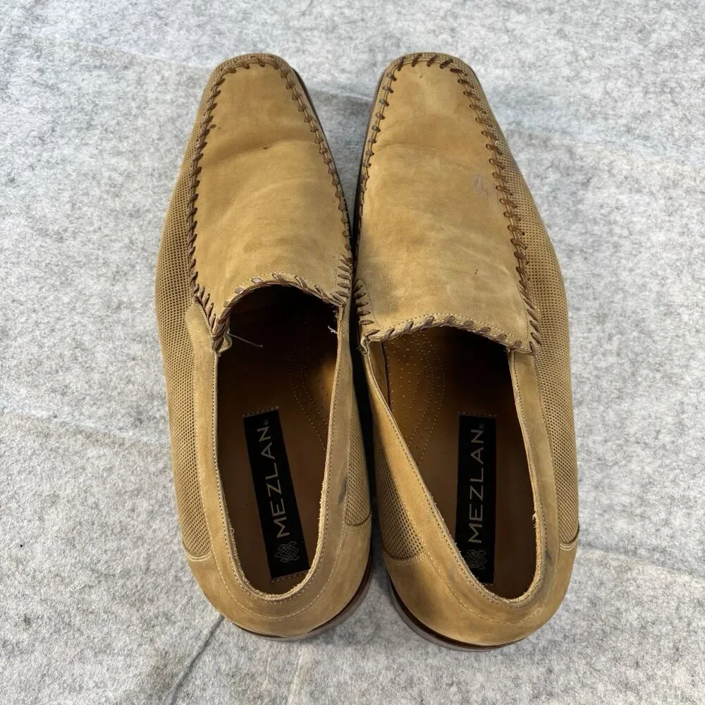 Mezlan Armstrong Loafers 68398 Mens Size 12 Light Brown Suede Made in Spain